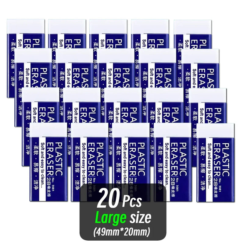 1/10/30pcs 2B Eraser Clean and Mess Free Student Exam Office Sketch Soft Eraser for Kids Correction Supplies Pencil Rubber