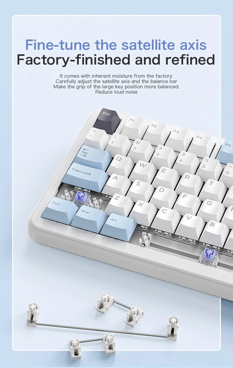 75% Hot-Swap Gaming Keyboard, Wireless FREEWOL F75 RGB Mechanical Keyboard with Metal Knobs, AULA F75 Same Model, Tri-Mode, 4000 mAh