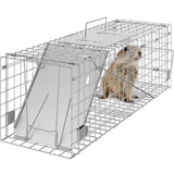 SucceBuy Live Animal Cage Trap Humane Cat Rodent Control Folding with Handle for Stray Cats Rabbits Squirrels Raccoons Groundhog