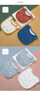 Juego de 3 baberos impermeables para bebés y niños, delantal con dibujos animados, pañuelos para la cena, paños para eructar, accesorios para bebés.