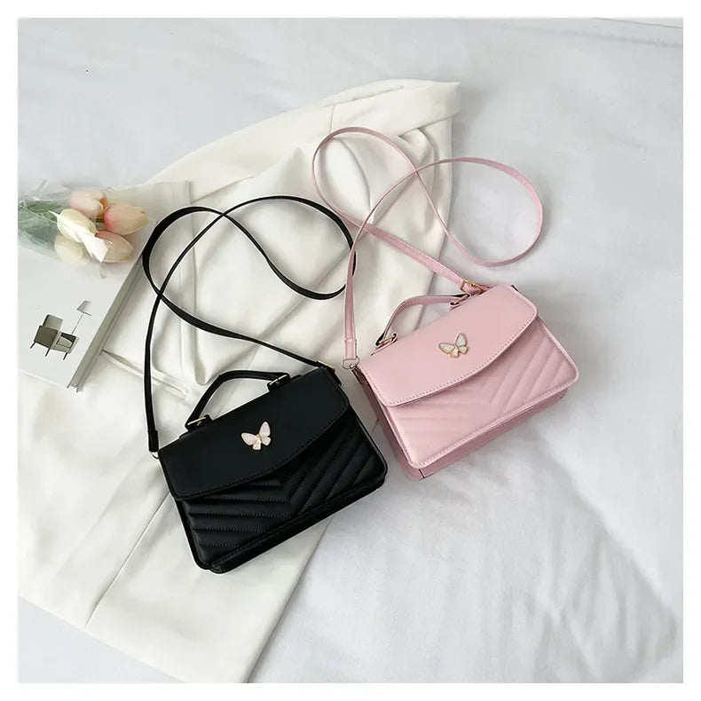 PU Versatile and Fashionable Portable Small Square Bag Single Shoulder Crossbody Bag Luxury Designer Handbag Women's Bags