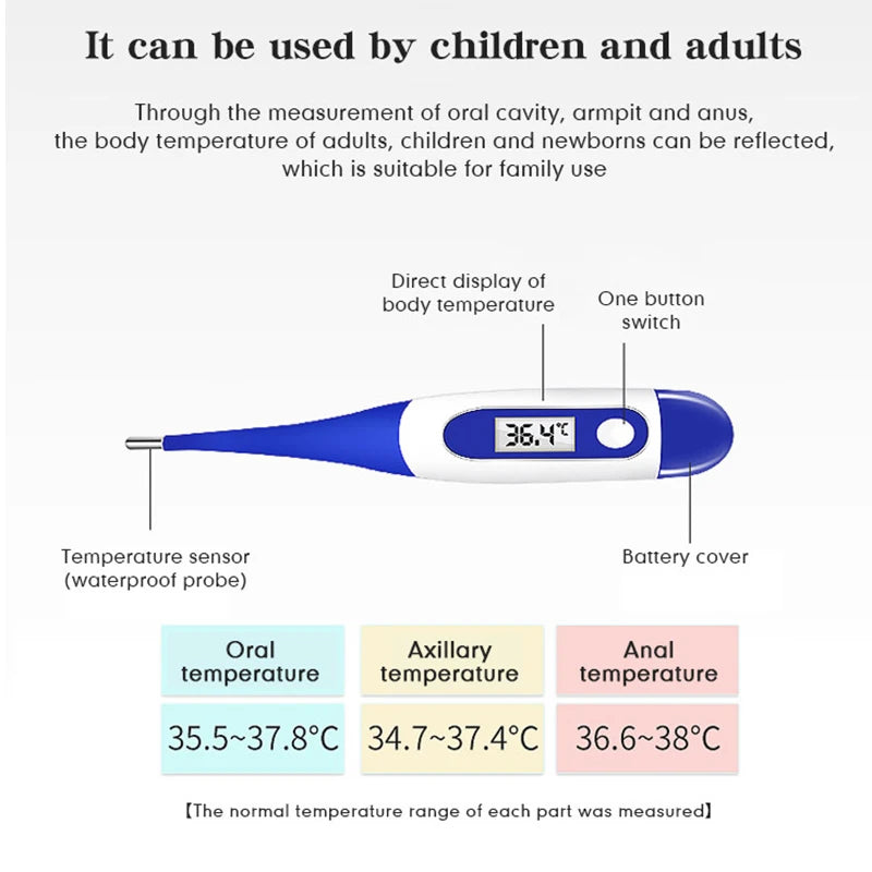 Thermometer Electronic Soft Head Digital Oral Armpit Temperature Measurement Household Adults Children Thermometers for Fever