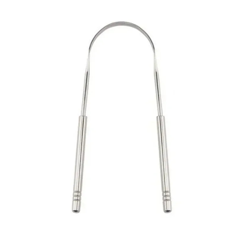 1/2/4 Pcs Reusable Stainless Steel Useful Tongue Scraper Cleaner Fresh Breath Cleaning Coated Tongue Oral Hygiene Care Tools