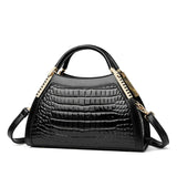 Alligator Patent Leather Shoulder Crossbody Handbags for Women, Luxury Brand Designer Hobo Bags, Two-Layer Sac