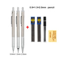 Mechanical Pencil Set 0.3 0.5 0.7 0.9 1.3 2.0mm Full Metal Art Drawing Painting Automatic Pencil with Leads Office School Supply
