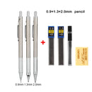 Mechanical Pencil Set 0.3 0.5 0.7 0.9 1.3 2.0mm Full Metal Art Drawing Painting Automatic Pencil with Leads Office School Supply