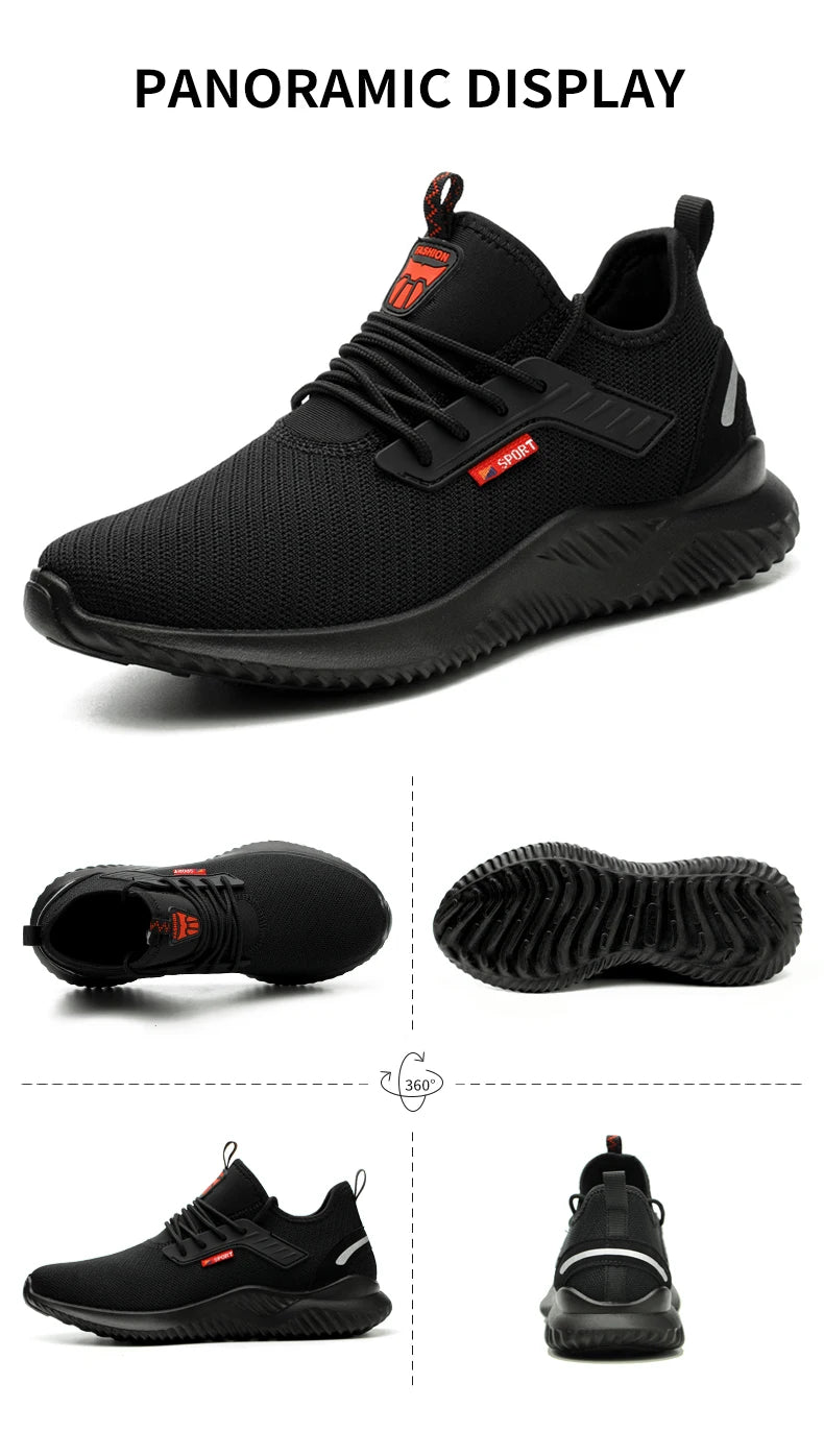 Safety Shoes Men With Steel Toe Cap Anti-smash Men Work Shoes Sneakers Light Puncture-Proof Indestructible Shoes Tactical Boots