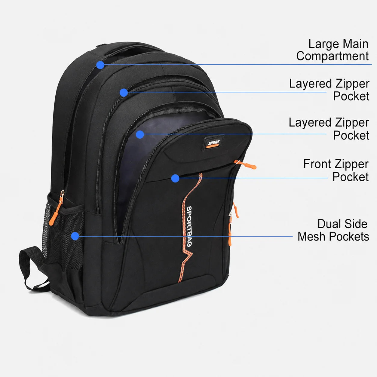 15.6 Inch Laptop Backpack Water-Resistant Daily Use Backpack Laptop Backpack Multi-Compartment For Traveling Trekking Day