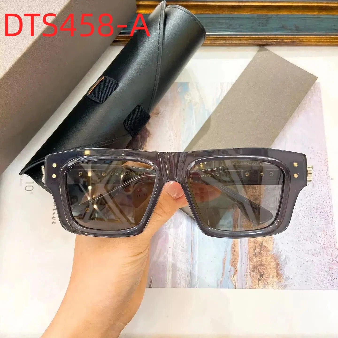 Original Factory DT GRANDMASTER-EIGHT DTS458-A With Brand Box Top Quality UV400 Gradient Driving Anti-Glare Men Women Sunglasses