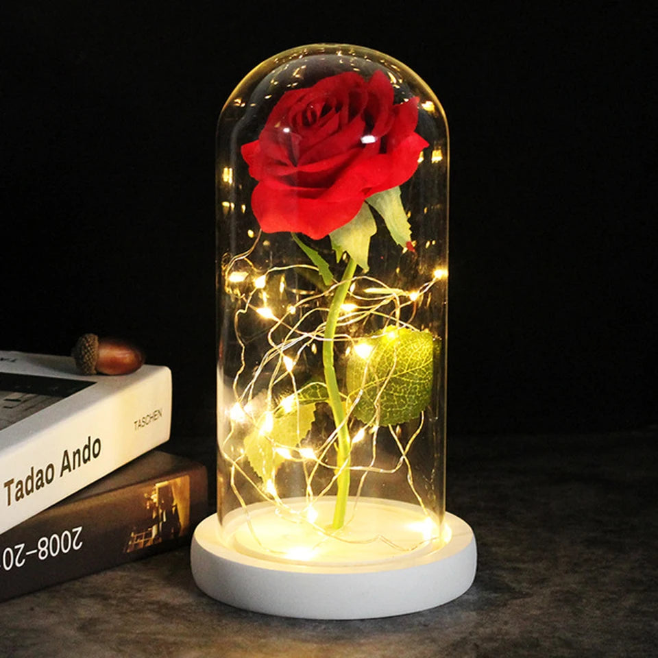 Envío directo de flores artificiales Galaxy Rose, La Bella y la Bestia, decoración de boda, regalo creativo para el Día de San Valentín, regalo para la madre.