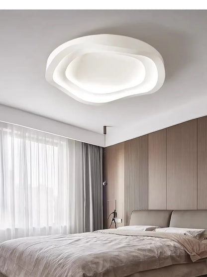 Modern Bedroom Ceiling Light Home Decor Simple Master Bedroom Lamps Nordic Circular Cream Style Living Room LED Lighting Fixture