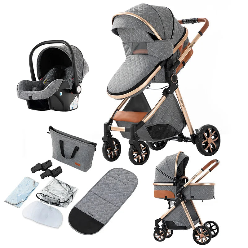 Cochecitos 3 en 1, cochecito de bebé, asiento de coche, cochecito de viaje, cochecito para recién nacidos, paisaje alto, artículos para madres, niños y bebés.