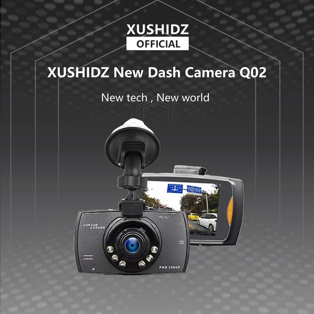 XUSHIDZ 1080P Dash Camera Car Camera Night Vision Vehicle Video Recorder Dashcam DVR Loop Recording Q02 High Cost-Effective