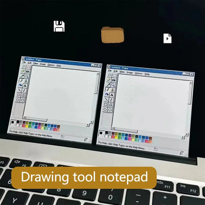 50 Sheets Vintage Computer Drawing Board Notepad Retro Style Memo Pad Square Paper for Creative Illustration and Design Pads