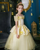 2025 Cosplay Belle Princess Dress Girls Dresses For Beauty and beast Party Clothing Magic stick crown Costume 3-12Y
