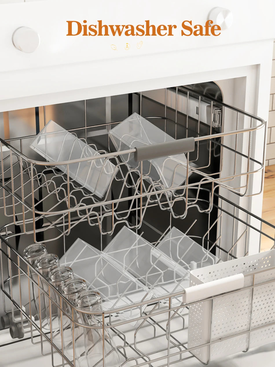 Food Storage Containers with Lids, Freezer Food Boxes, Lunchboxes, 16-piece set, 32 items (16 Containers, 16 Lids), 2200ml, 1740ml, 1000ml, 520ml, 240ml