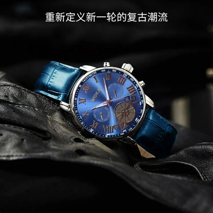 New 2023wokai business watch Quartz sports leisure belt men's watch Wheel pattern personality women clock
