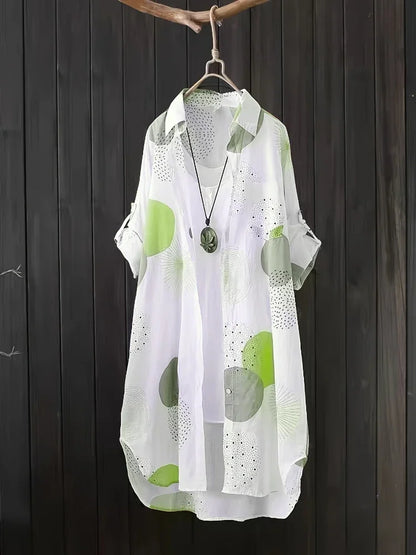 Blusa holgada informal de temperamento para mujer, blusa elegante de manga larga a la moda para mujer, camisa de protección solar para vacaciones y fines de semana.