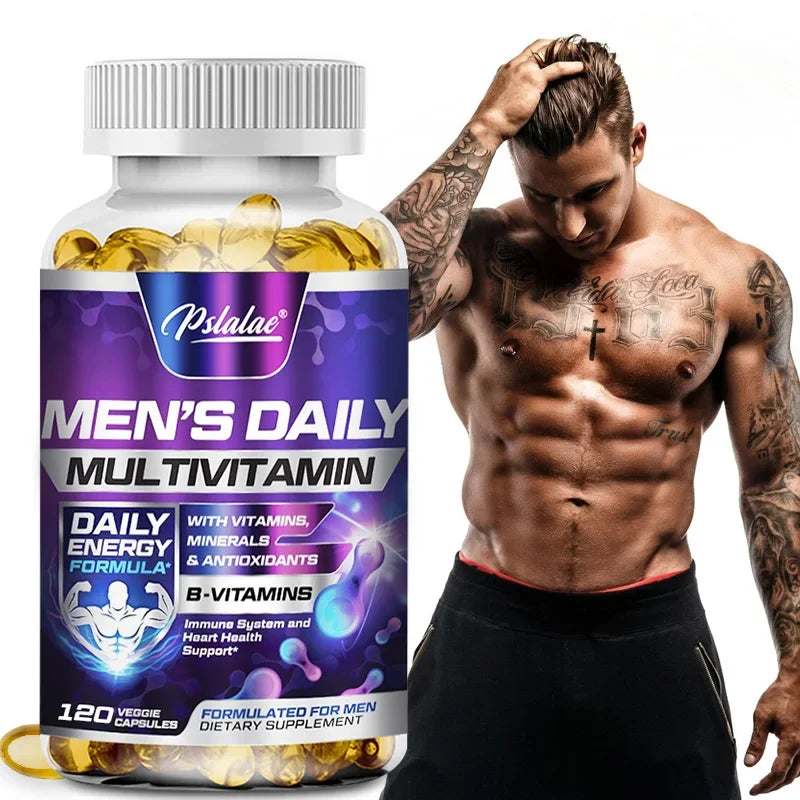 Men's Daily Multivitamin Supplement - Provides Cognitive Brain Health, Energy and Stamina, and Muscle Mass Vegan
