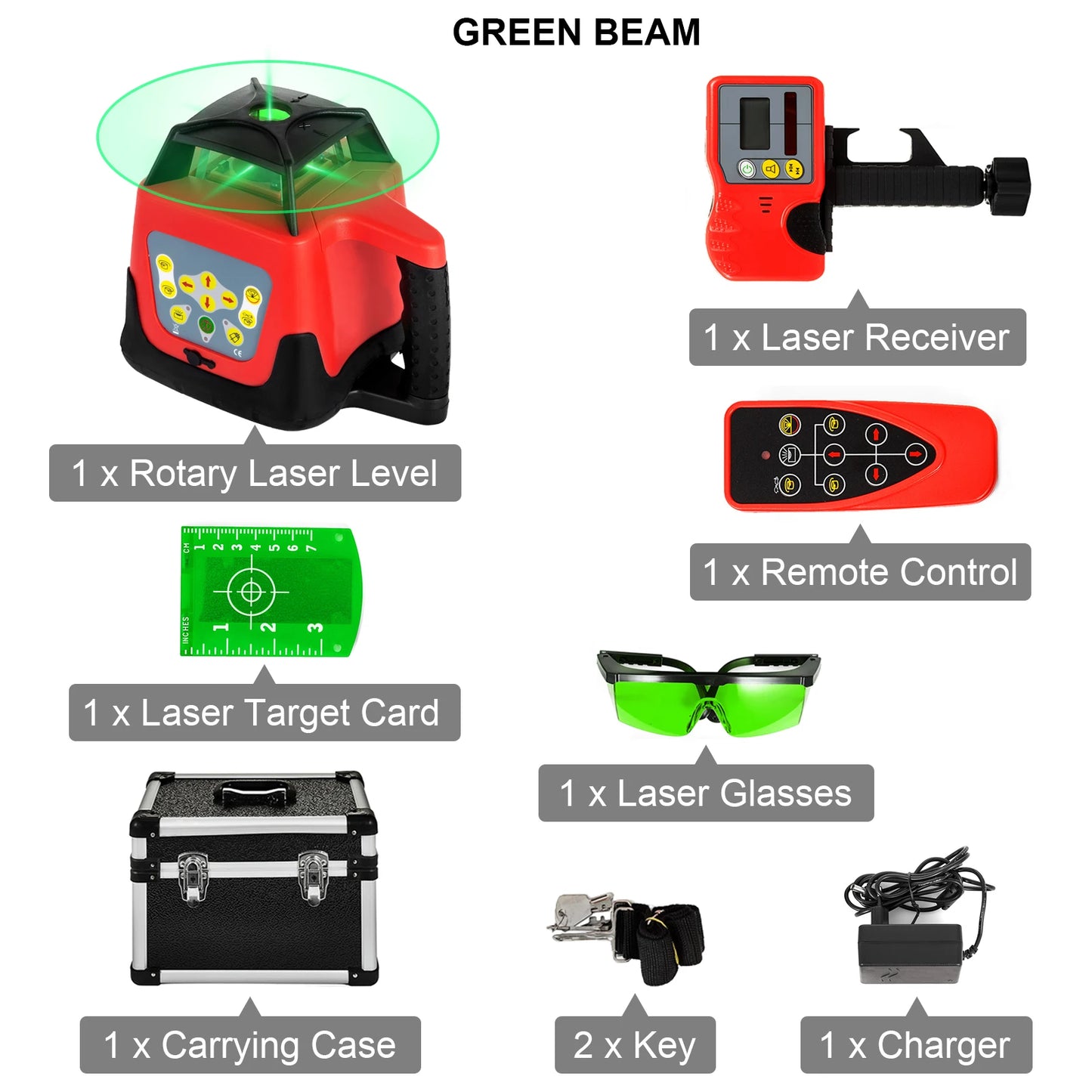 VEVOR 360 Rotary Laser Level Self-Leveling 500m Vertical Horizontal Scanning Professional Powerful Measurement Construction Tool