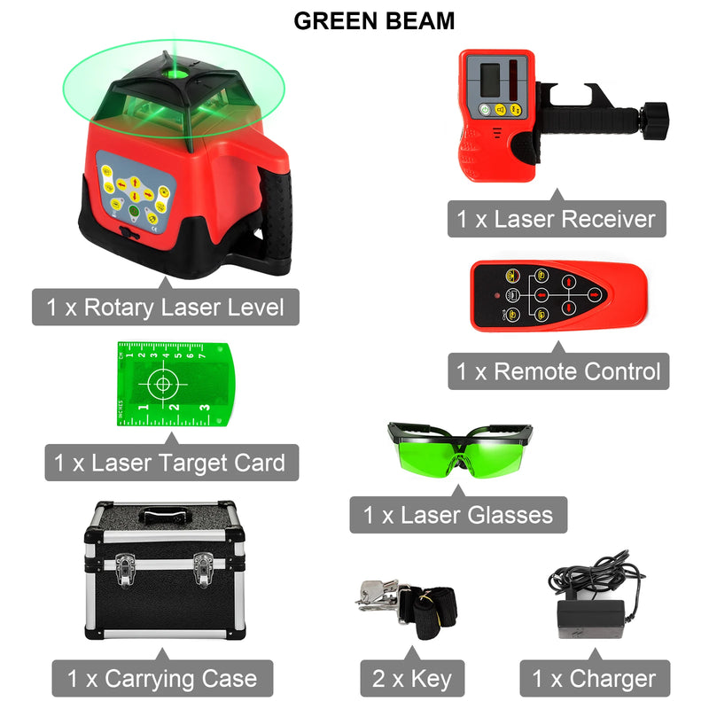 VEVOR 360 Rotary Laser Level Self-Leveling 500m Vertical Horizontal Scanning Professional Powerful Measurement Construction Tool