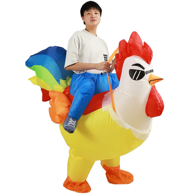 Adult Rooster Cosplay Inflatable Costume Kids Animal Anime Dress Suits Carnival Halloween Party Costumes for Men Women