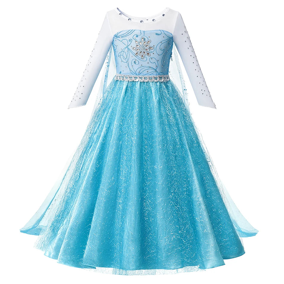 Elsa Anna Kid Princess Girls Dress Rapunzal  Kids Cosplay Halloween Vestidos Children Costume Birthday Party Dress