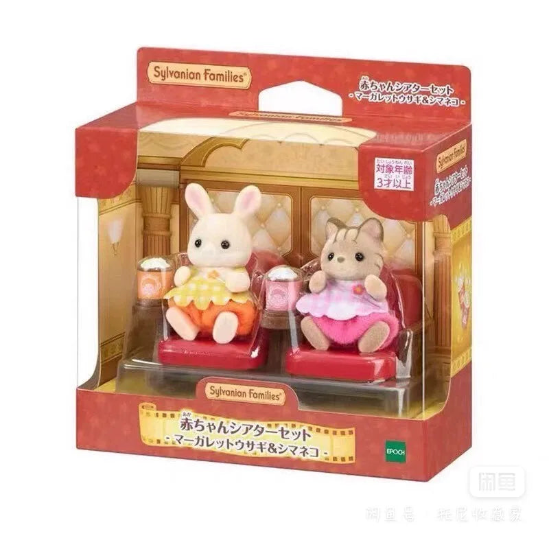 Original Sylvanian Families Anime Girl Figures Baby Raincoat Easter Fruit Kawaii Cute Room Decoration Christmas Gift For Kid Toy