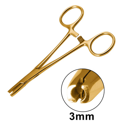 1 alicate de bola apretada para desenroscar, herramienta para joyería de perforación, alicates de sujeción de anclaje dérmico de acero quirúrgico, herramienta de perforación, pinzas dérmicas