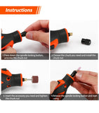 Herramienta rotativa inalámbrica WORKPRO de 12 V con cargador, mini amoladora eléctrica de 5 velocidades y 2,0 Ah, herramientas de pulido y 114 accesorios