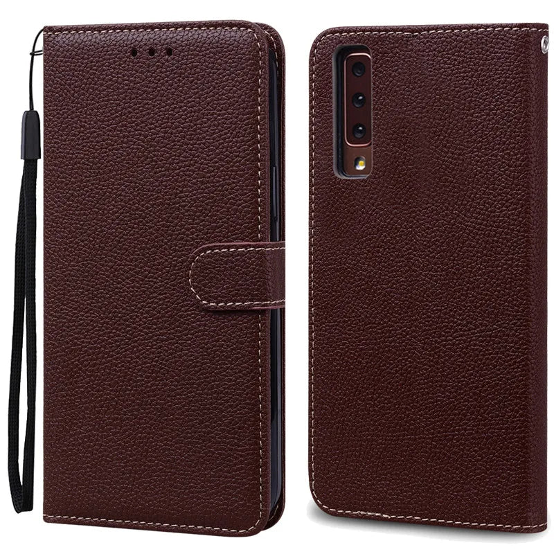 Funda de cuero de lujo con tapa para Samsung Galaxy A7 2018 (SM-A750F)