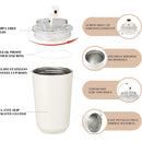 1 Uds vaso termo taza de café blanca lechosa botella de agua aislada para coche frascos de vacío de acero inoxidable para viaje hervidor para beber