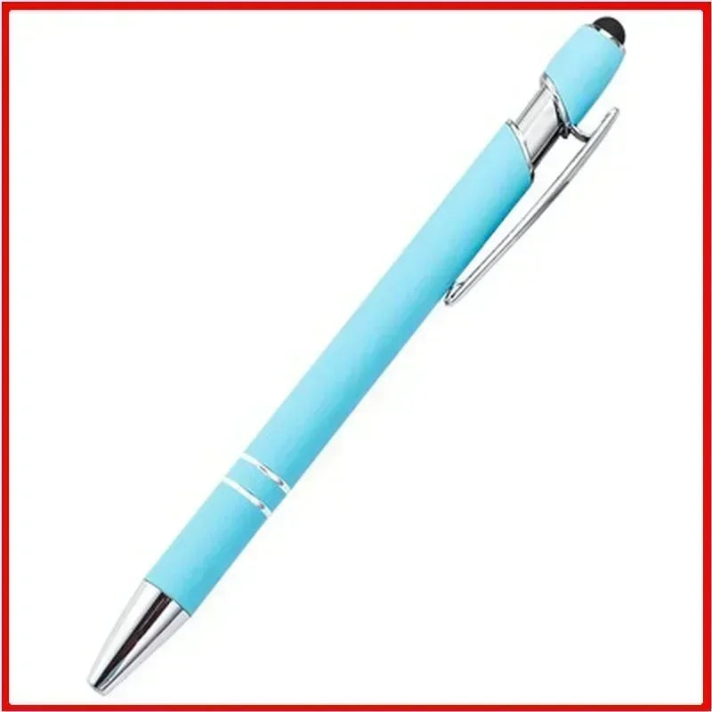50pcs Light Metal Ballpoint Pen Touch Screen Pen Office School Advertising Pen Custom Logo Text Engraving Laser Engraving