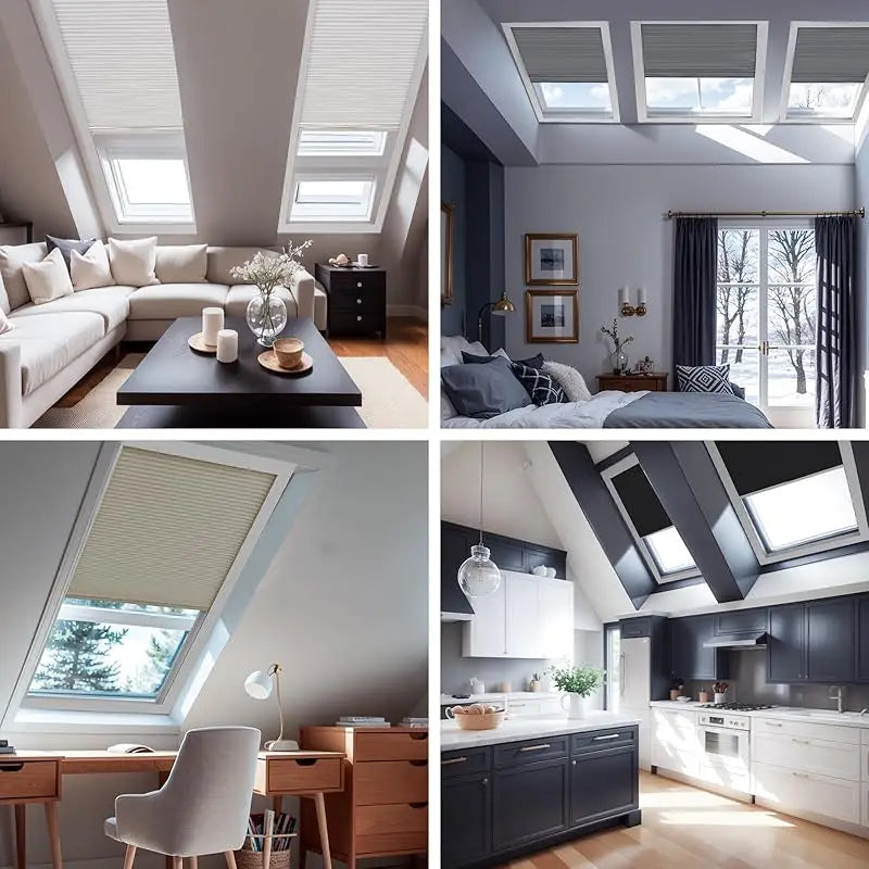Custom Window Blinds Reduce Noise And Keep Warm Integrate Intelligent Control Motorized Skylight Cellular Blinds For Windows