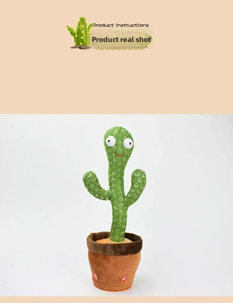 Cactus Magic Dancing Voice Replay Function LED Lights Sings Talks Dances Funny Interactive Plush Birthday Gift Hot Decoración