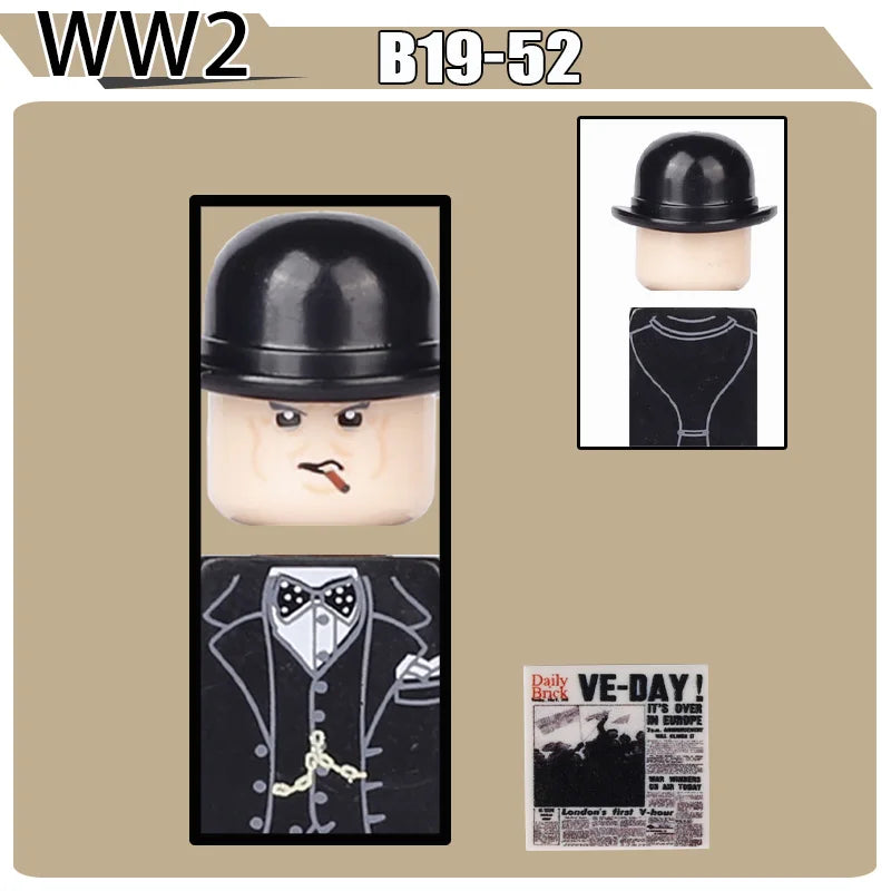 WW2 Military Soldier Figures Building Blocks Soviet British Army German Camouflage Warrior Infantry Accessories Bricks Toys Gift