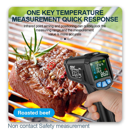 Termómetro infrarrojo digital Mestek de -50 a 800 grados, medidor de temperatura láser, pirómetro sin contacto, higrómetro, termómetro infrarrojo.