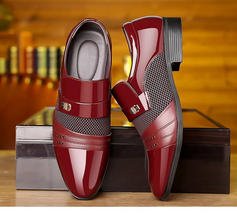 Oxford Shoes Men's Luxury Lacquer Wedding Shoe Pointed Toe Dress Shoes for Men Classic Business Men Leather Shoes Big Size 38-48