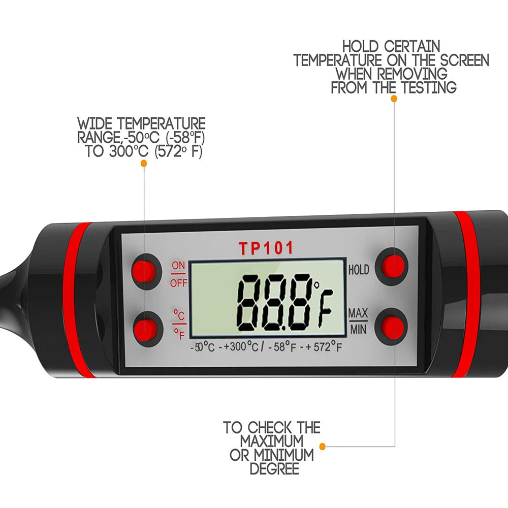 Termómetro digital para carne, cocina, barbacoa, agua, leche, aceite, líquido, horno, sensor de temperatura digital, termopar