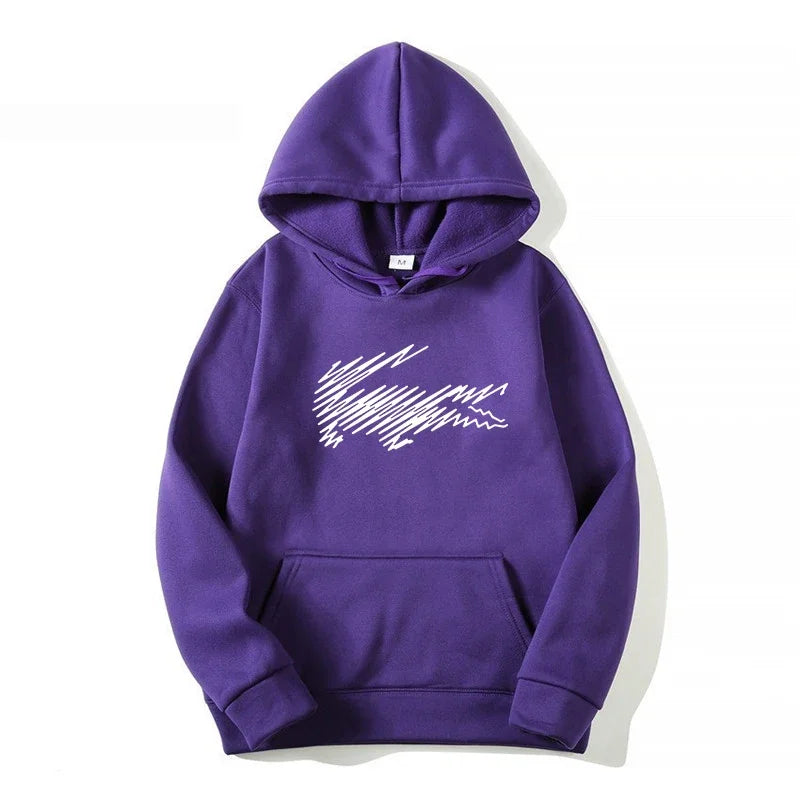 Men's and Women's Hoodie Sweatshirt Fashion Print Black Gray Pink Hooded Hip Hop Wool Hoodie Men's Brand Hoodie Street Clothing