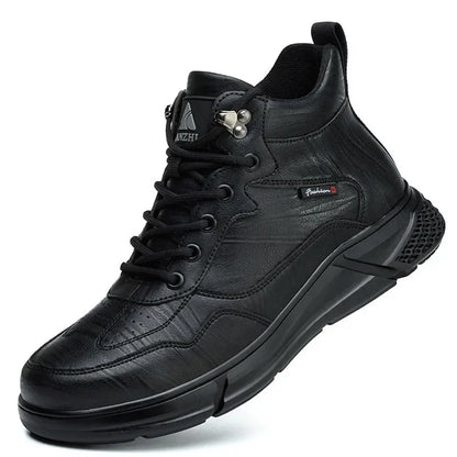 waterproof safety sneaker for men winter anti-slip boots man construction indestructible black work boots steel nose work shoes