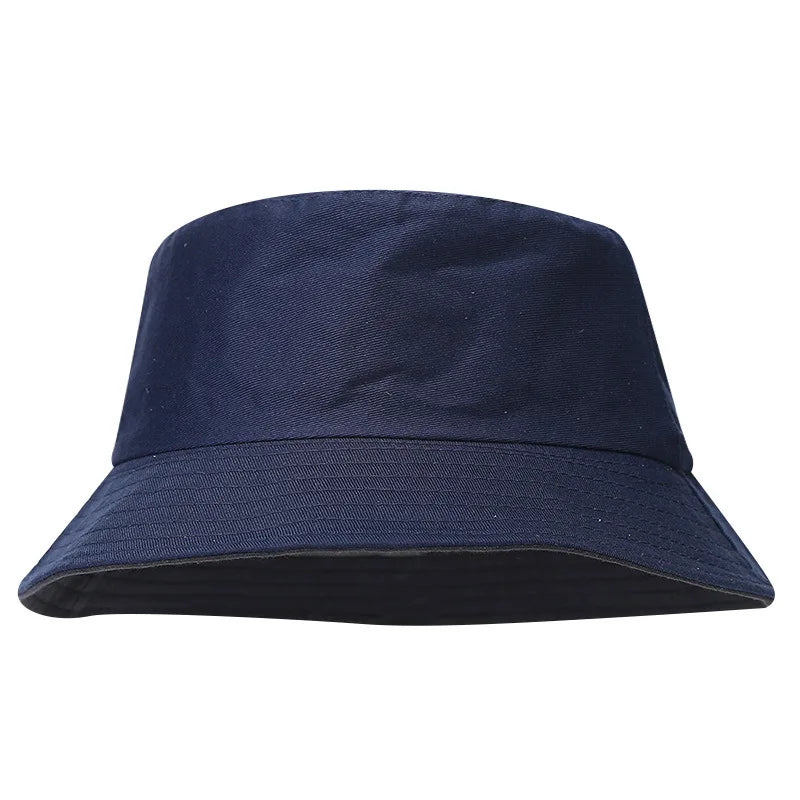 Spring Summer Unisex Solid Color Fisherman Cap Foldable Bucket Hat Outdoor Sunscreen Hat Fashionable Double-Sided Basin Hat