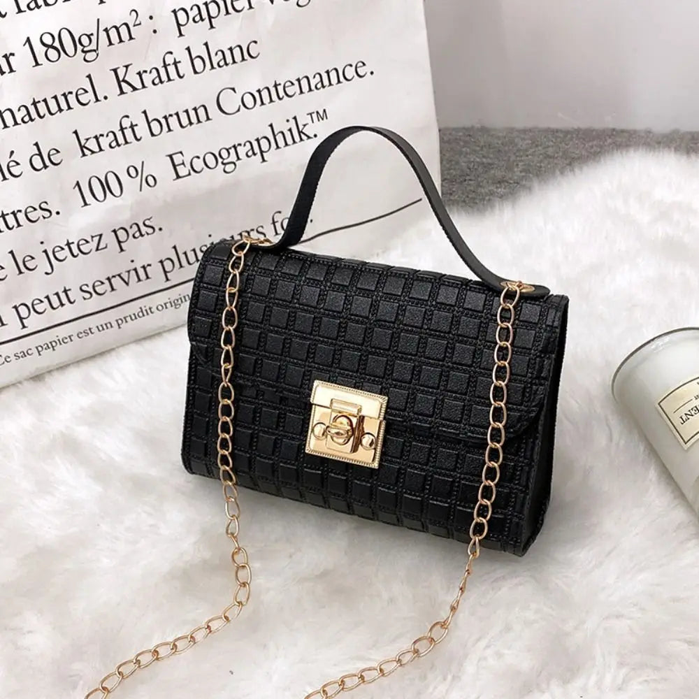 Minimalist PU Leather Chain Shoulder Bag High-Capacity Underarm Handbag Single Shoulder Bag Tote Bag Female Crossbody Bag