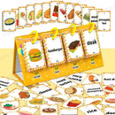 92Pcs Food Vocabulary Flashcards for Kids Double Side Parent-Child Interaction English Card Educational Learning Cards