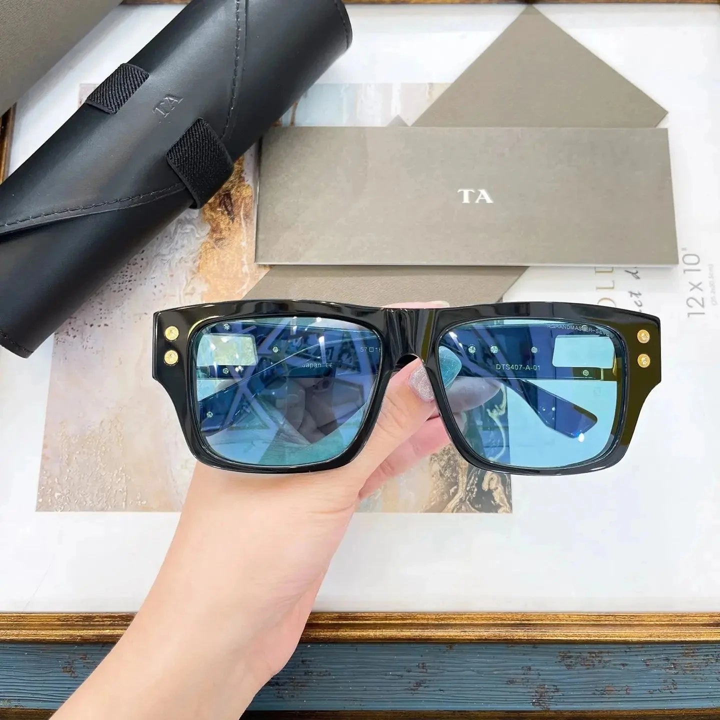 Original Factory For DIYTA DT GRANDMASTER-SEVEN DTS407-A With Brand Box Black Acetate Frame Stylish Casual Men Women Sunglasses