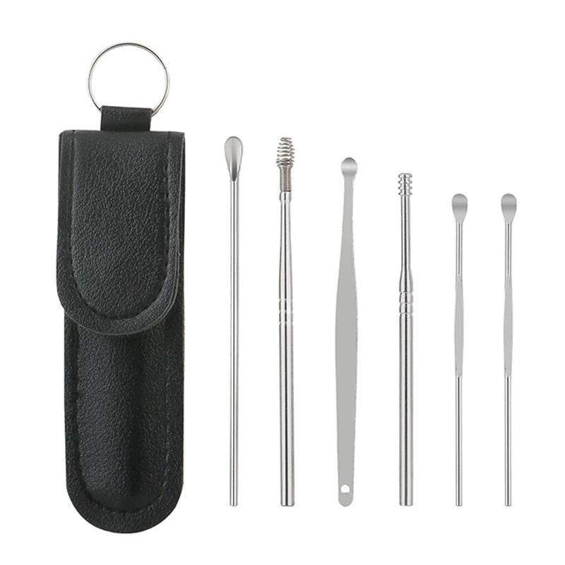 Women Men Ear Cleaner Wax Pickers Earpick Wax Remover Curette Ear Pick Cleaner Kit Spoon Care Ear Clean Tool