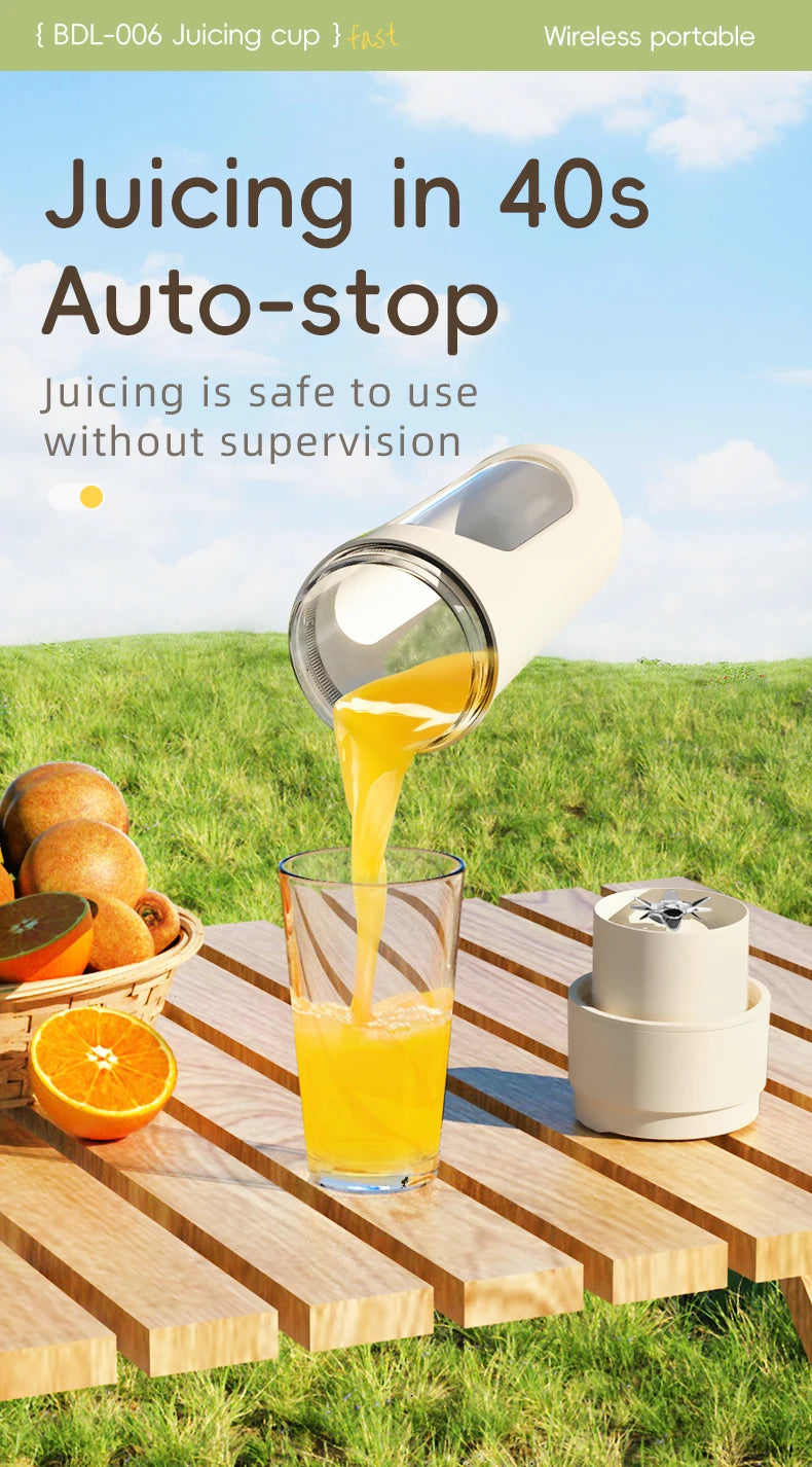 12 Blades Electric Portable Blender 350ML Juicer Fruit Mixers USB Rechargeable Smoothie Juicer Cup Squeezer Juice Maker