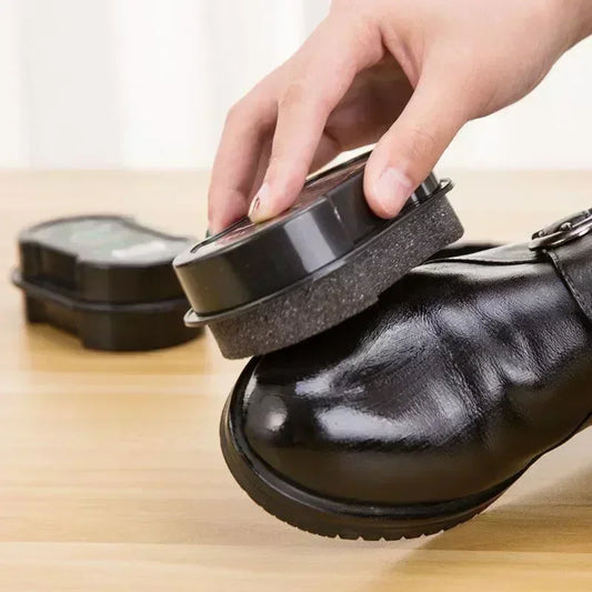 Cepillo de doble cara para zapatos de cuero de pulido rápido, cepillo para pulir, mantenimiento de zapatos, abrillantador, limpieza, plumero, esponja, paño incoloro