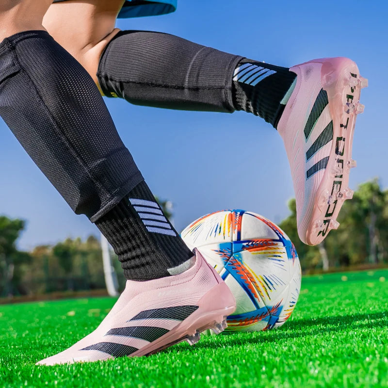 New TF/FG Men Soccer Shoes Original Futsal Society Football Field Boot Match Cleats Resistant Football Shoes Grass Training Turf