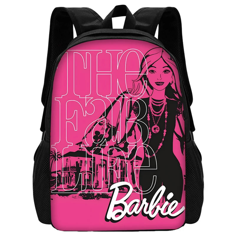 Cartoon Dolls 3 pcs set Child School Backpack with Lunch Bags Pencil Bags B-Barbies School Bags for Boys Girls Best Gift